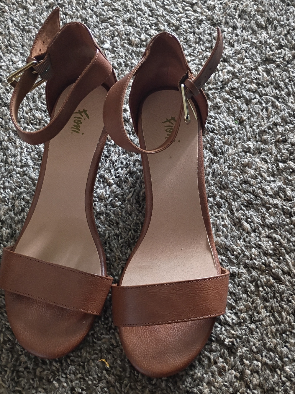 Ankle-Strap Brown Sandals with Cushioned Insole